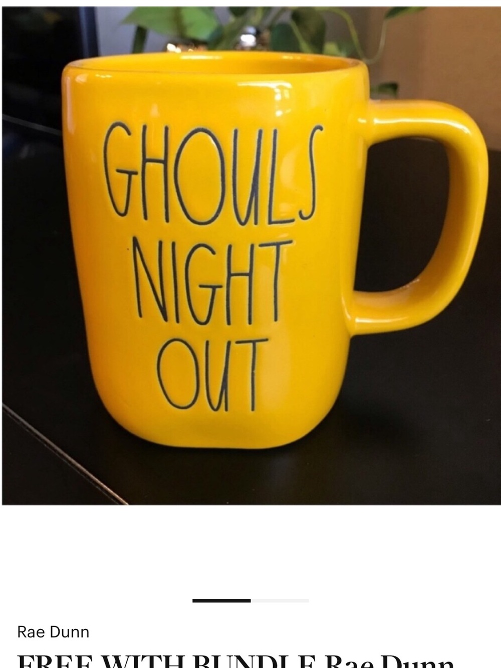 Rae Dunn Yellow 'Ghouls Night Out' Mug
